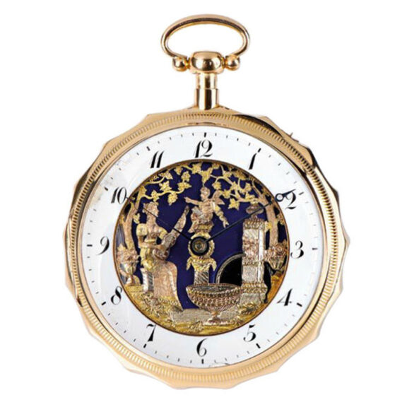Swiss watch with musical movement and two automatons Circa 1810 Swiss watch with musical movement and two automatons Circa 1810
