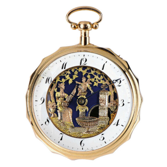 Swiss gold watch with two automatons, musical movement Circa 1810