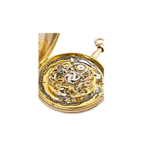 Swiss gold skeletonized minute repeating pocket watch Circa 1815 Swiss gold skeletonized minute repeating pocket watch Circa 1815