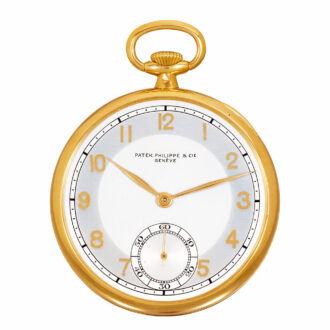 Swiss yellow gold open faced keyless dress watch Circa 1937