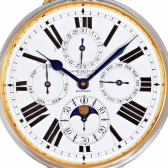 Oversized nickel 8-day astronomic goliath watch Circa 1900 Oversized nickel 8-day astronomic goliath watch Circa 1900