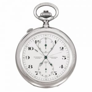 Swiss silver split seconds chronograph watch Circa 1930