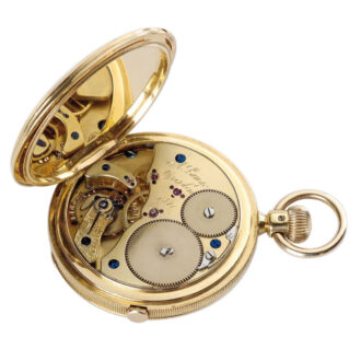 German gold hunting watch with dial and chronograph Circa 1869