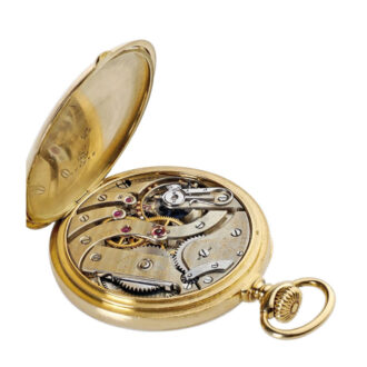 Swiss gold pocket watch with 30h power reserve indicator Circa 1911