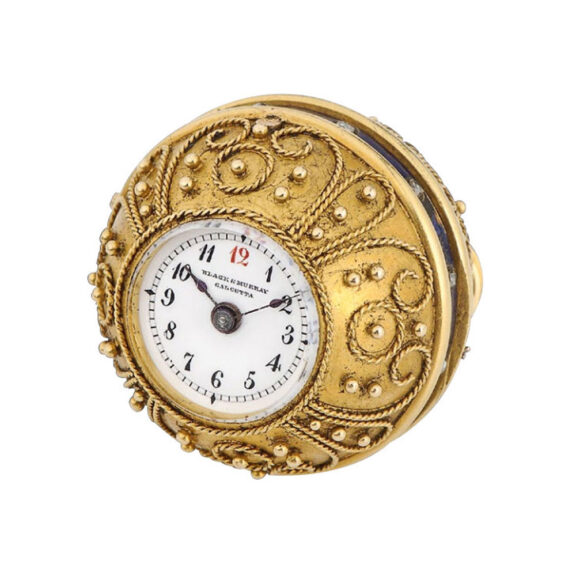 Very early Swiss gold and diamond-set ball watch Circa 1866