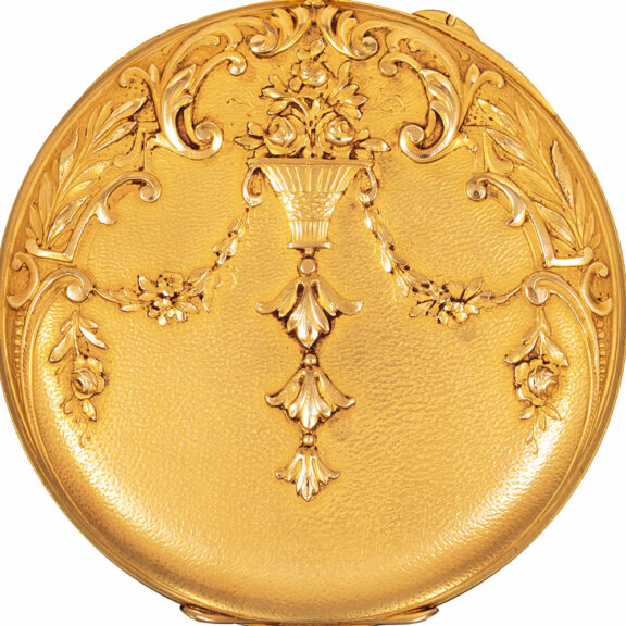 Swiss lever watch in a 14k gold open faced case Circa 1910 Swiss lever watch in a 14k gold open faced case Circa 1910