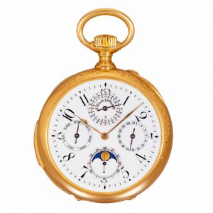 Fine French18 carat gold complicated lever watch Circa 1900