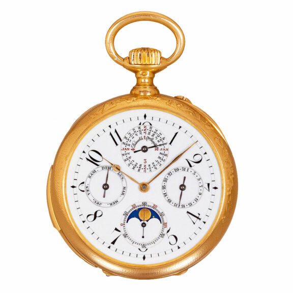 Fine French18 carat gold complicated lever watch Circa 1900