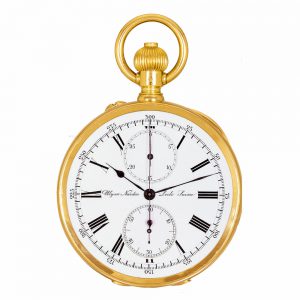 Swiss 18 carat gold chronograph lever watch Circa 1900