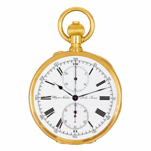 Swiss 18 carat gold chronograph lever watch Circa 1900