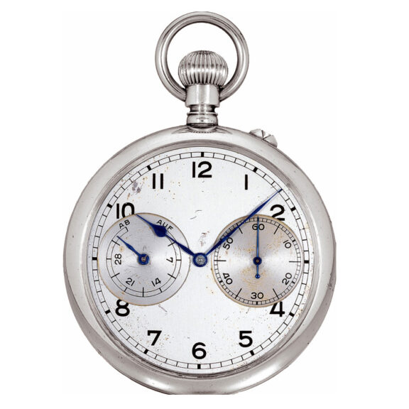 German nickel lever deck watch with power reserve Circa 1940