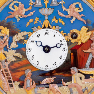 Swiss gold and enamel repeating watch with automaton Circa 1802