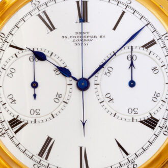 English gold watch with chronograph and register Circa 1911