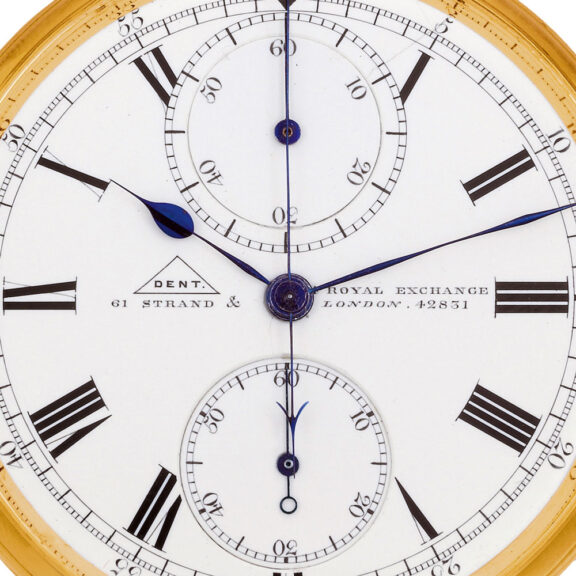 English 18k gold minute repeating chronograph watch Circa 1885 English 18k gold minute repeating chronograph watch Circa 1885