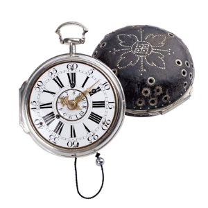 French silver triple cased coach clock quarter repeating alarm Circa 1735