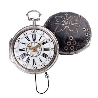 French silver triple cased coach clock quarter repeating alarm Circa 1735