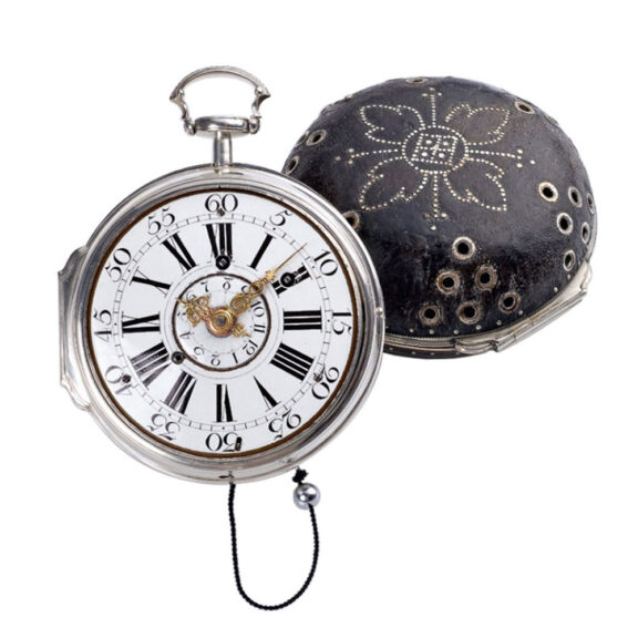 French silver triple cased coach clock quarter repeating alarm Circa 1735
