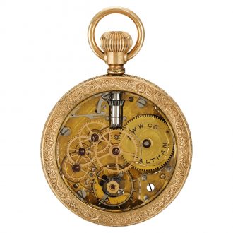 Small American lever watch with rock crystal movement Circa 1890