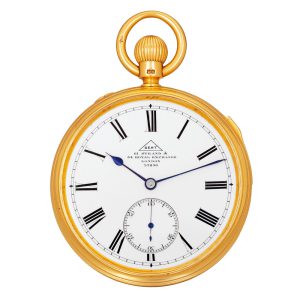 English gold open faced minute repeating lever Circa 1882