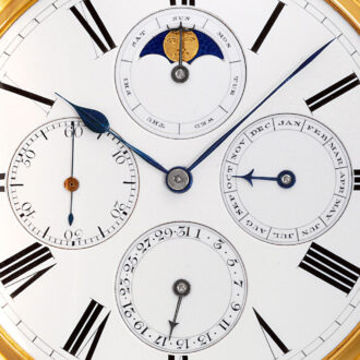 Fine English gold watch with perpetual calendar Circa 1875