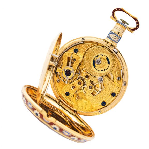 Swiss 18K gold duplex watch for the Chinese market Circa 1870 Swiss 18K gold duplex watch for the Chinese market Circa 1870