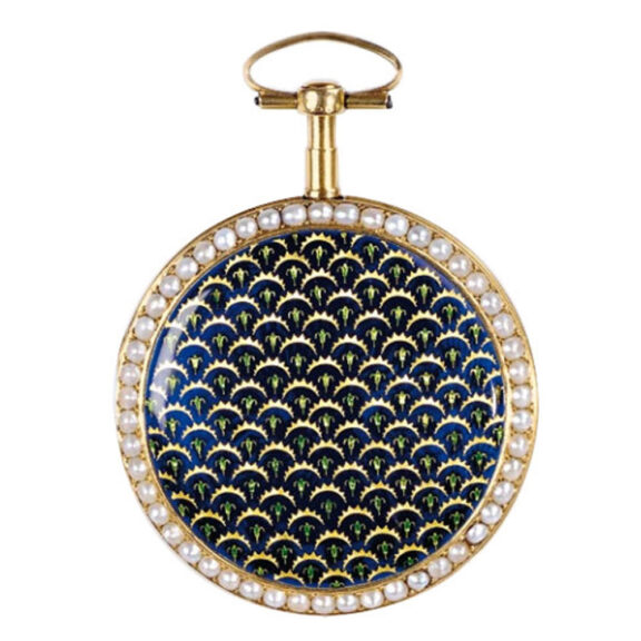 French gold enamel watch with virgule escapment Circa 1800