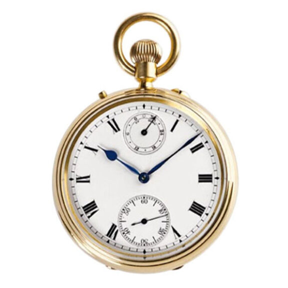 English gold precision pocket watch with tourbillon Circa 1913