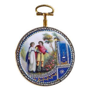French gilt, enamel and gemstone-set verge watch Circa 1790