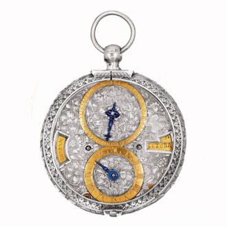 French silver pre hairspring verge with triple date Circa 1660