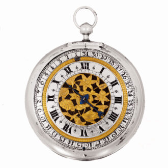 Rare and early English silver pair cased date watch Circa 1660