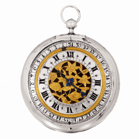 Rare and early English silver pair cased date watch Circa 1660