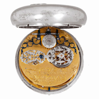 Rare and early English silver pair cased date watch Circa 1660