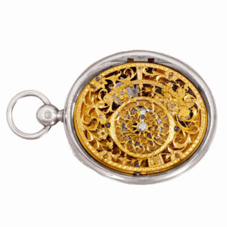 French rare silver oval verge watch with date Circa 1790