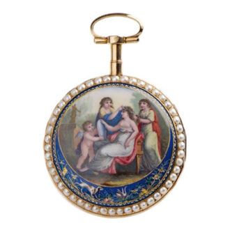 Swiss gold, enamel and verge pocket watch Circa 1790