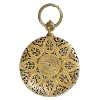 German bronze coach clock with hour strike and alarm Circa 1680