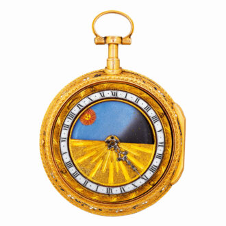 Very rare Swiss gold double-dialled cylinder watch Circa 1780