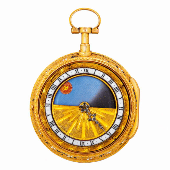 Very rare Swiss gold double-dialled cylinder watch Circa 1780 Very rare Swiss gold double-dialled cylinder watch Circa 1780
