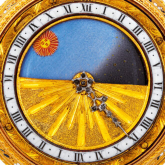 Very rare Swiss gold double-dialled cylinder watch Circa 1780