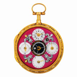 Very rare Swiss gold double-dialled cylinder watch Circa 1780