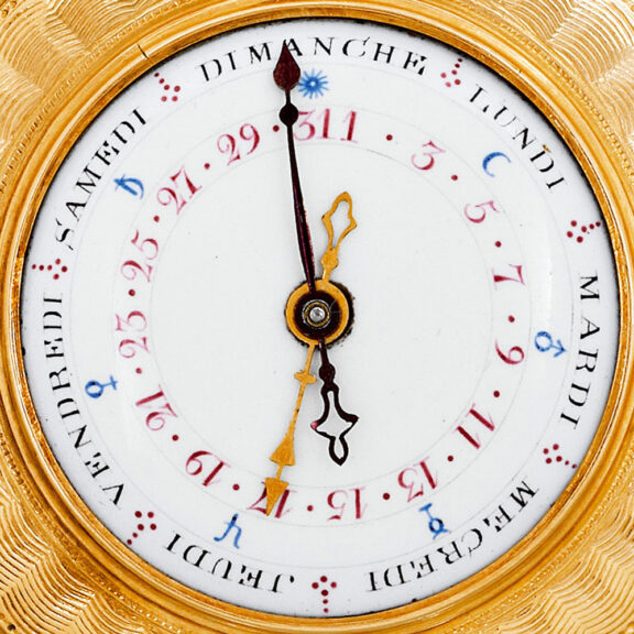 Rare French gold double dialed cylinder watch Circa 1780 Rare French gold double dialed cylinder watch Circa 1780