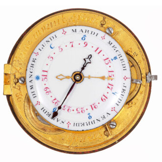 Rare French gold double dialed cylinder watch Circa 1780