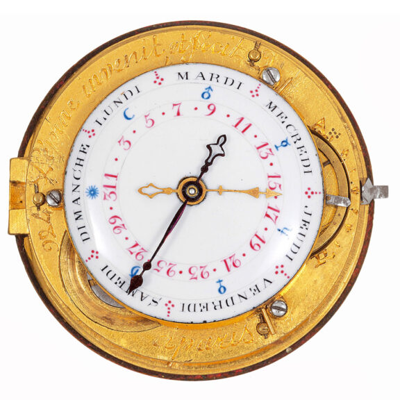 Rare French gold double dialed cylinder watch Circa 1780 Rare French gold double dialed cylinder watch Circa 1780