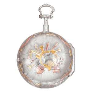 French silver and gold à tact quarter repeating verge Circa 1750