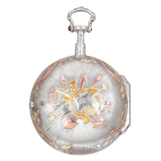 French silver and gold à tact quarter repeating verge Circa 1750