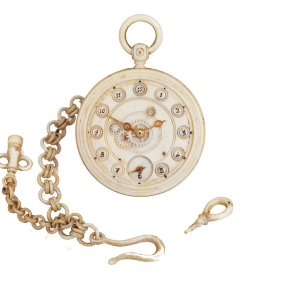 Extremely Russian watch entirely made of bone Circa 1865 Extremely Russian watch entirely made of bone Circa 1865