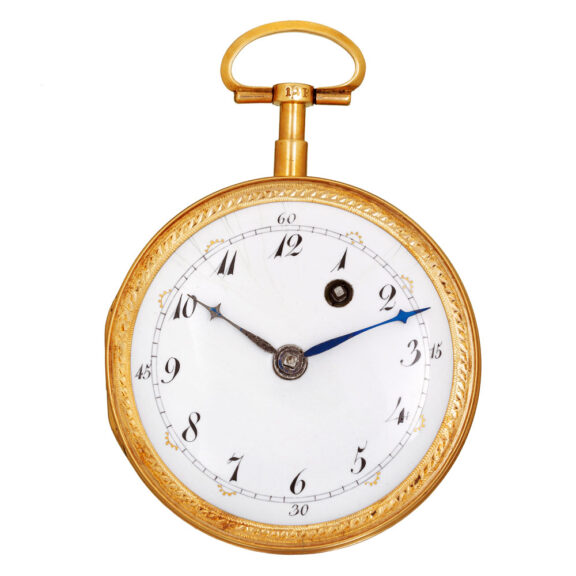 Gold watch with ivory movement and visible cock Circa 1800