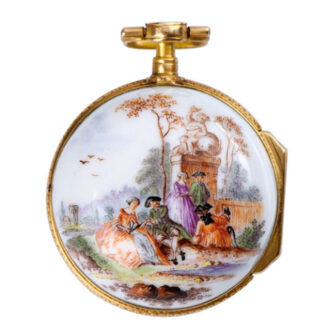 German gold porcelain verge pocket watch Circa 1770