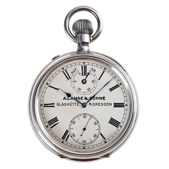 German silver deck watch with largest 3/4 plate movement Circa 1918
