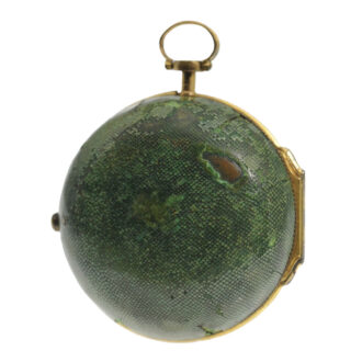 Swiss pair cased verge with shagreen outer cover Circa 1660
