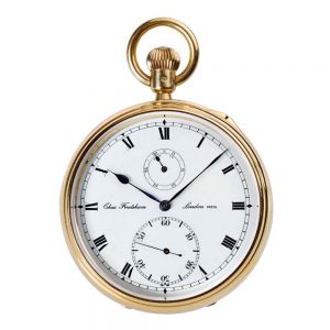 English 18 carat gold open faced lever pocket watch Circa 1912